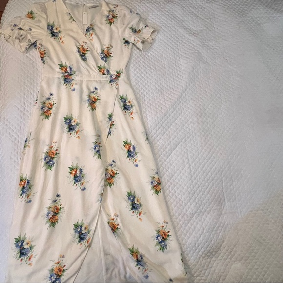 New with tags Madewell Cream Floral Long Sleeve Dress women's size 8 - Picture 3 of 16